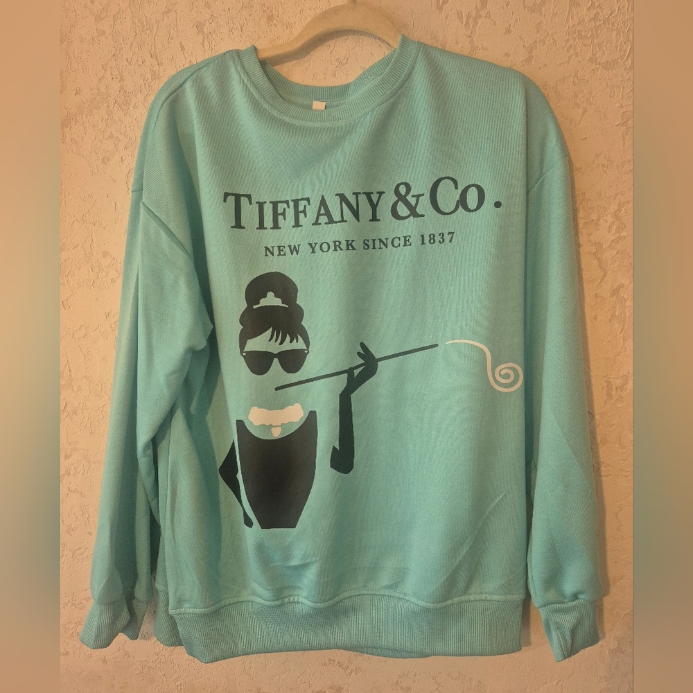 No Brand, Tiffany & Co. Sweatshirt,  Light Blue,  XL